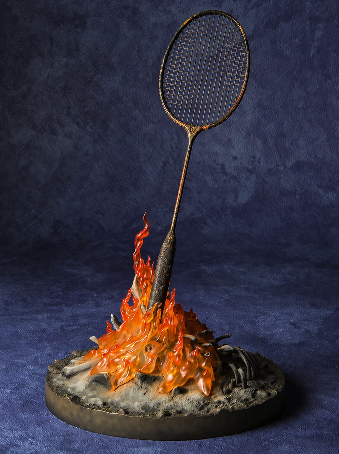 AI-generated badminton racket sculpture