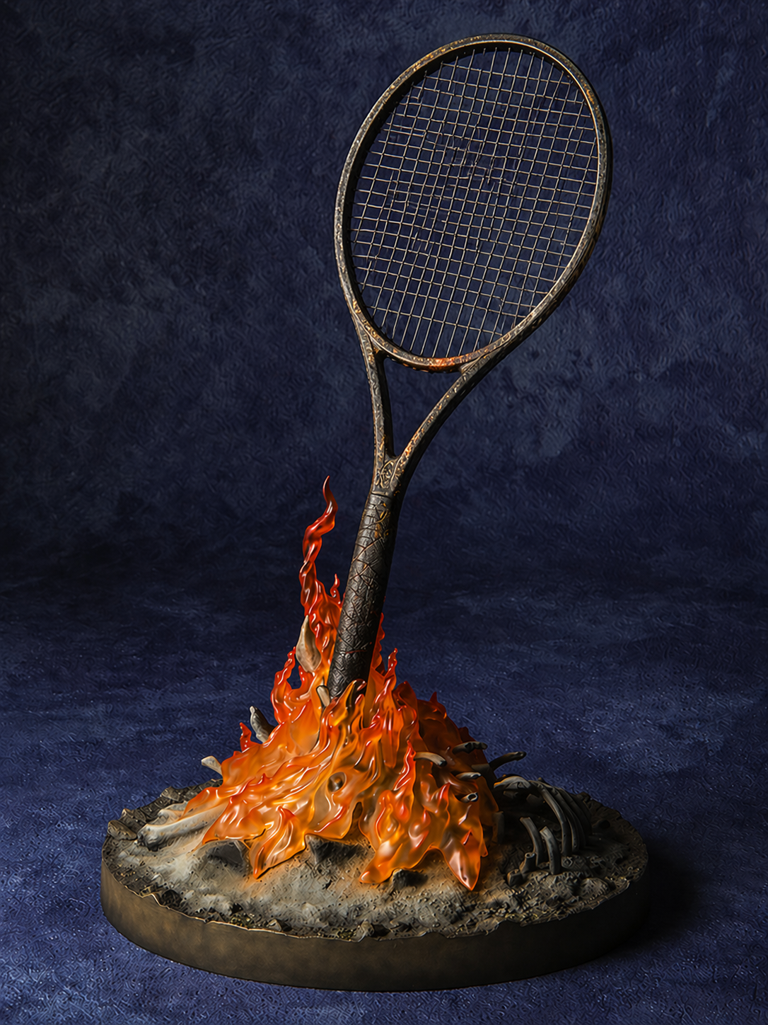 AI-generated tennis racket sculpture